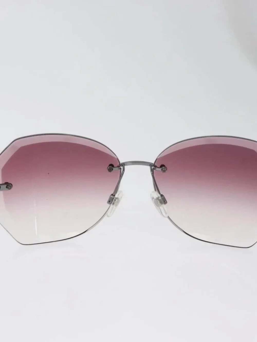 CHANEL Sunglasses metal Bordeaux CC Auth SW2292V